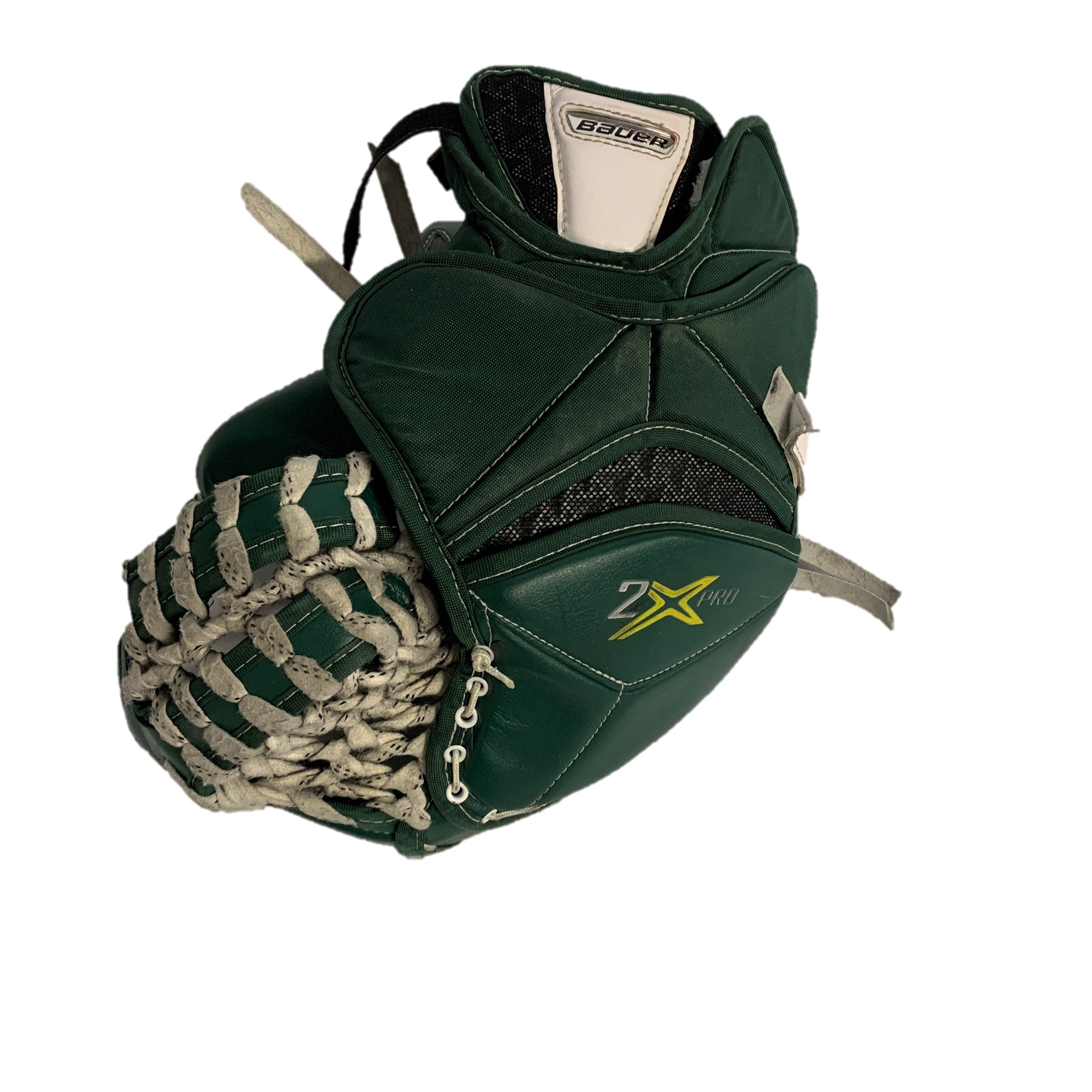 Bauer 2X Pro - Gant de gardien de but Pro Stock d'occasion - (Blanc/Vert/Jaune)